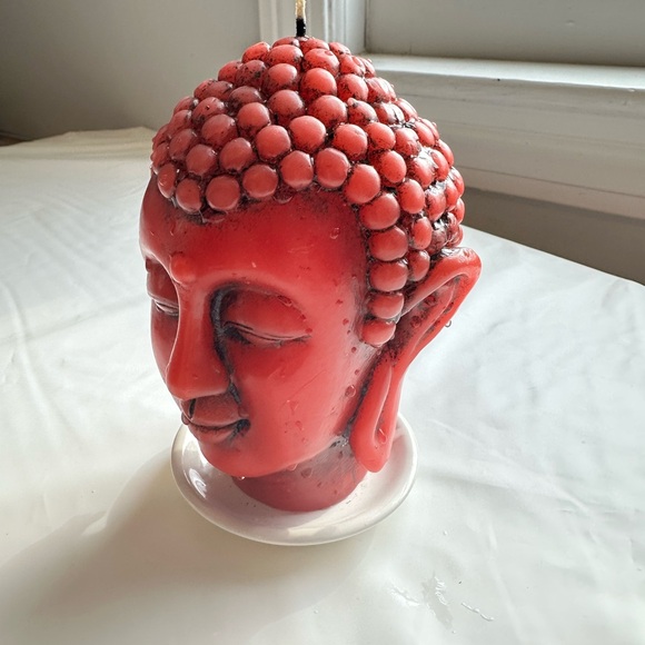 Red Buddha Head Candle - Picture 3 of 8